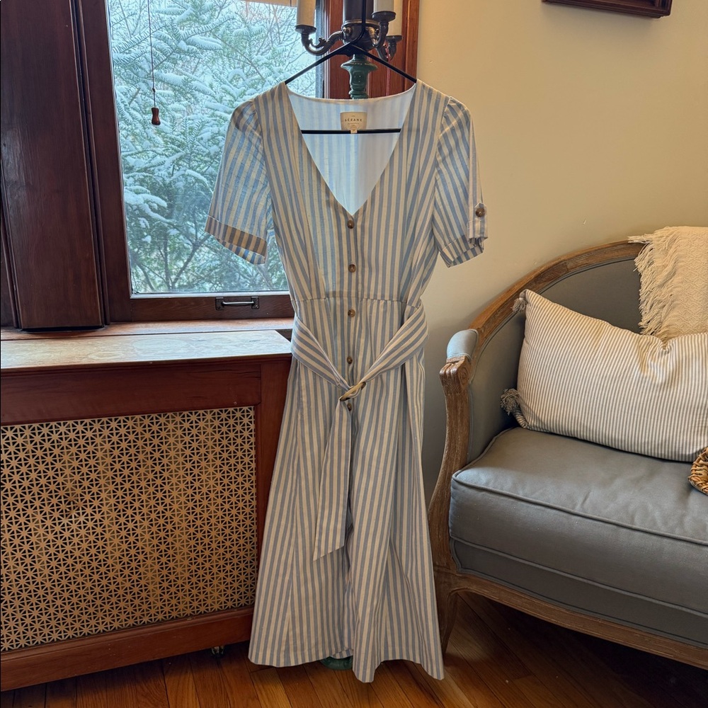 Sézane, Dress, Blue & White Stripe, Size 6